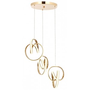 METAL LED and SILICONE GOLD and CHROME PLATED CHANDELIER 40 CM DIAMETER LOAD: 85 CM